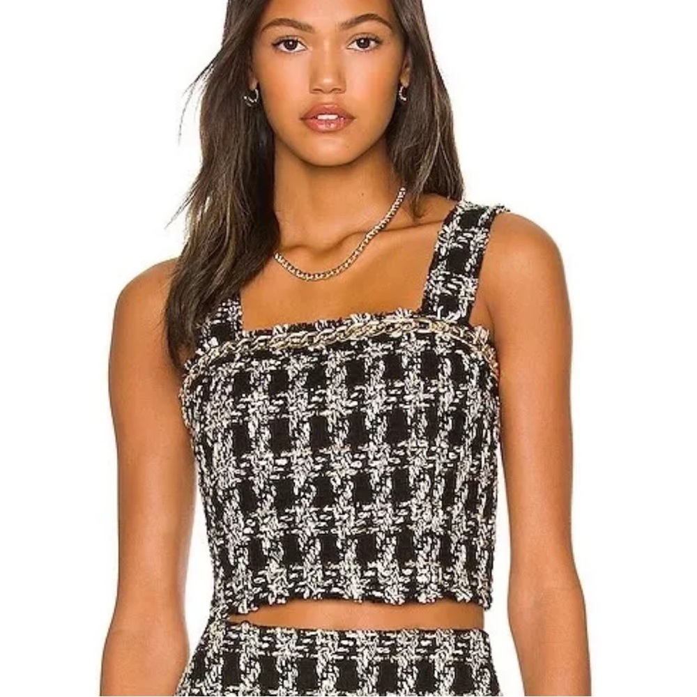 Alice + Olivia Coralie Frayed Crop Top Size 0
